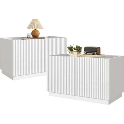 Tiroirs de rangement empilables, bacs de rangement en bois cannelé