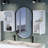 Bathroom Storage Cabinets - 2 White Wall Mounted With Open Shelf And Elegant Handles