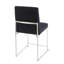 Ensemble de 2 chaises d'appoint en velours noir élégant avec pieds en acier inoxydable, siège rembourré à haut dossier