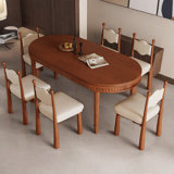 The Ancient Dining Table And Chairs 6 - Person Solid Wood Solid Wood Top Four Leg Dining Set