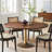 Lippa Round Pedestal Solid Wood And Metal Dining Table-104318246-104318247