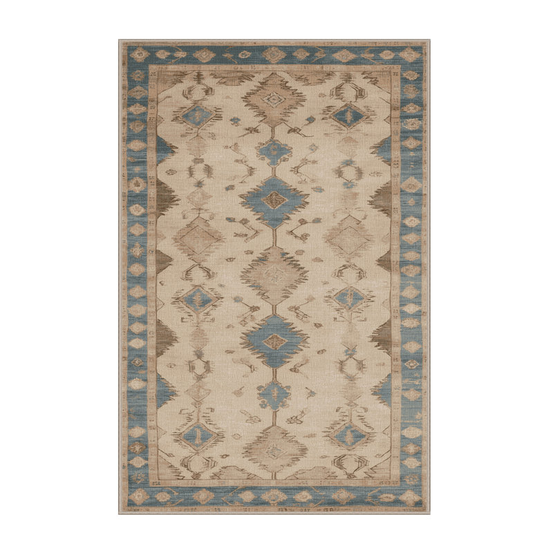 Tapis beige lavable à la machine Afyon, Rectangle 3 pi x 5 pi