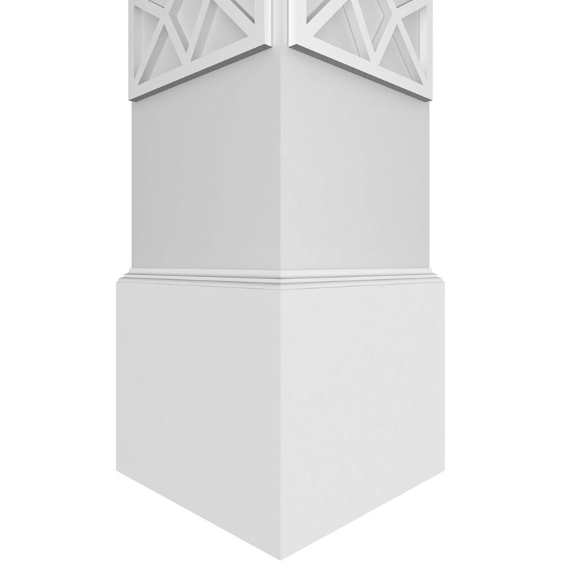 Colonne carrée en mosaïque classique non capitonnée Craftsman, H 108 po x l 7,62 po x P 7,62 po