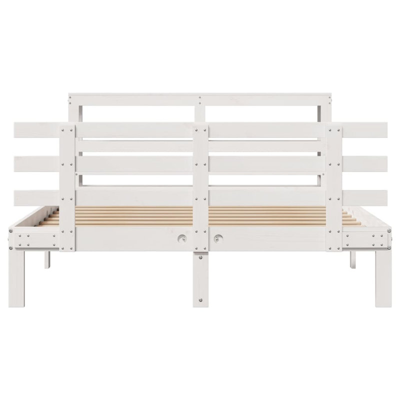 Bed Frame With Headboard Without Mattress, White, 156 x 224.5cm