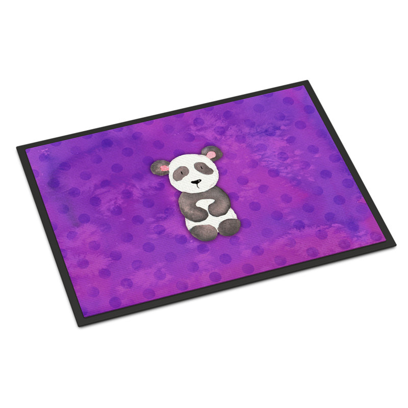Bodie Non-Slip Polka Dots Outdoor Doormat, 0.25" H x 27" W x 18" D