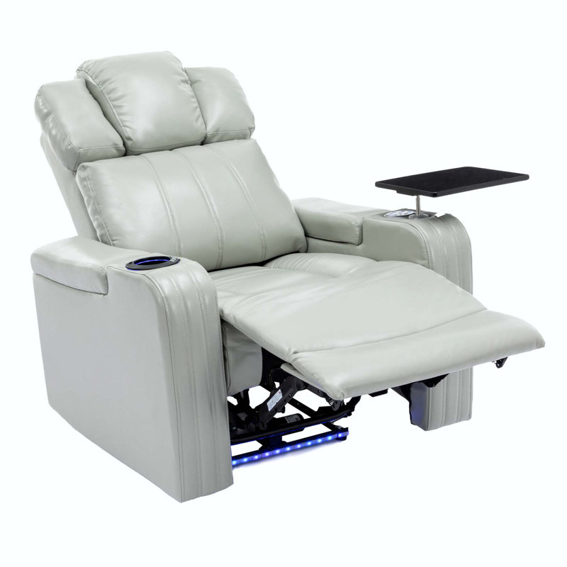 Fauteuil inclinable en cuir Ghida, Similicuir gris
