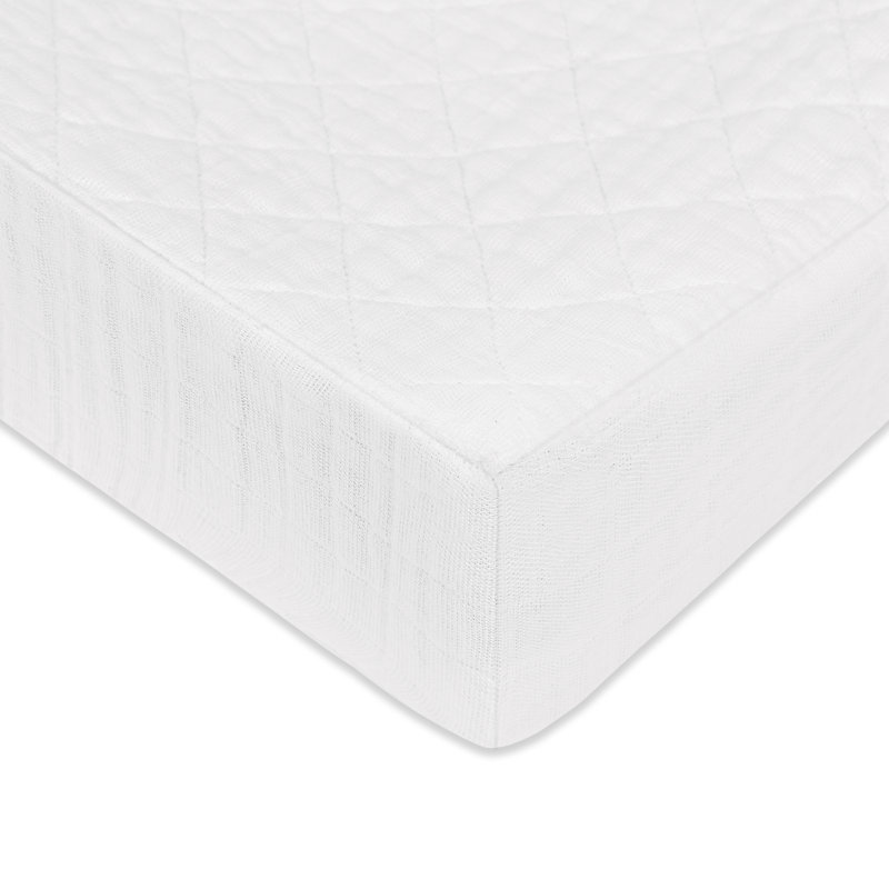 White Quilted Organic Cotton Muslin Changing Pad Cover