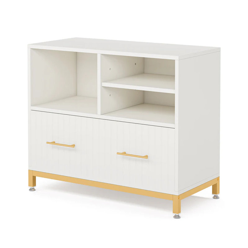 Classeur de bureau avec tiroir et rangement ouvert