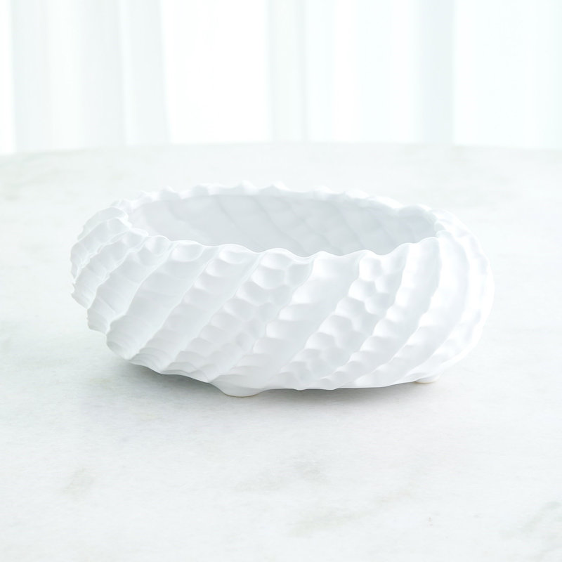 Cadoret Bowl, 4.5" H x 12" W x 12" D, Matte White