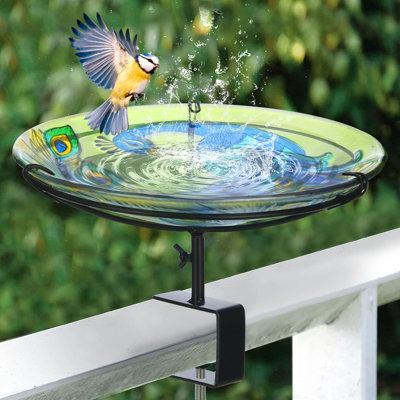 Bird Baths For Garden Patio Yard Balcony Fence Railing