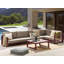 Loycie 252cm Wide Acacia Patio Sofa with Cushions-1980389807