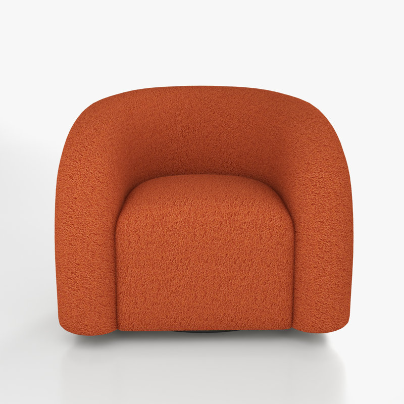 Upholstered Swivel Barrel Chair, Orange