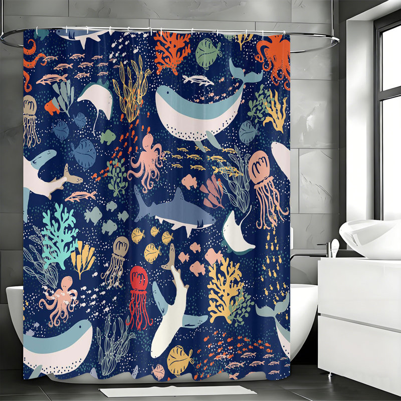 Shower Curtains with Hooks Included