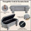 Banc rembourré avec rangement rabattable et pieds robustes-244493815