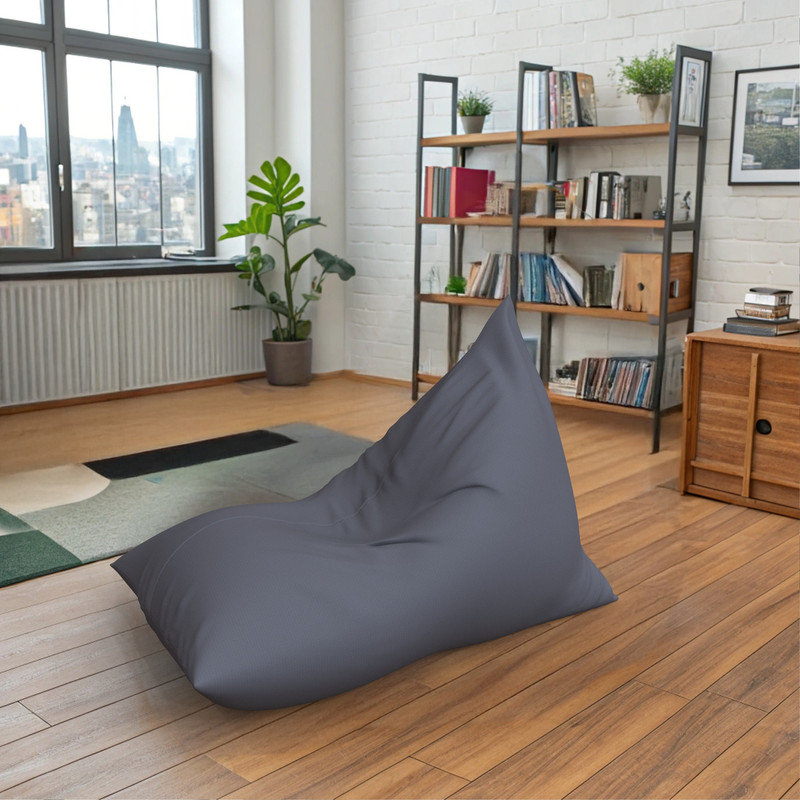 Outdoor Bean Bag Lounger Cover (Bag Only,XXL), 51" H x 51" W x 67" D, Gray Polyester