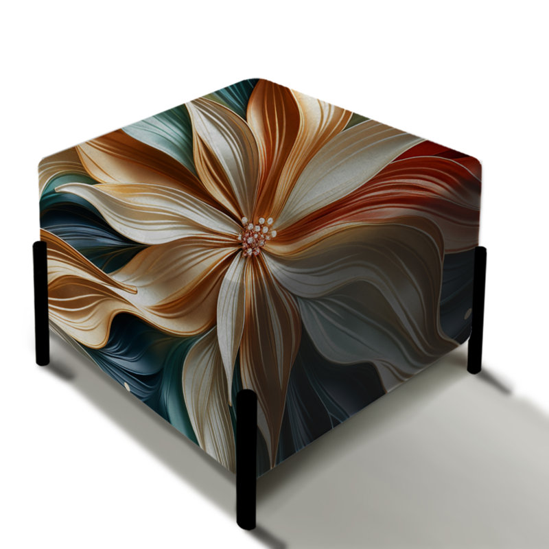 Repose-pieds carré en marbre Gold Cosmic Essence