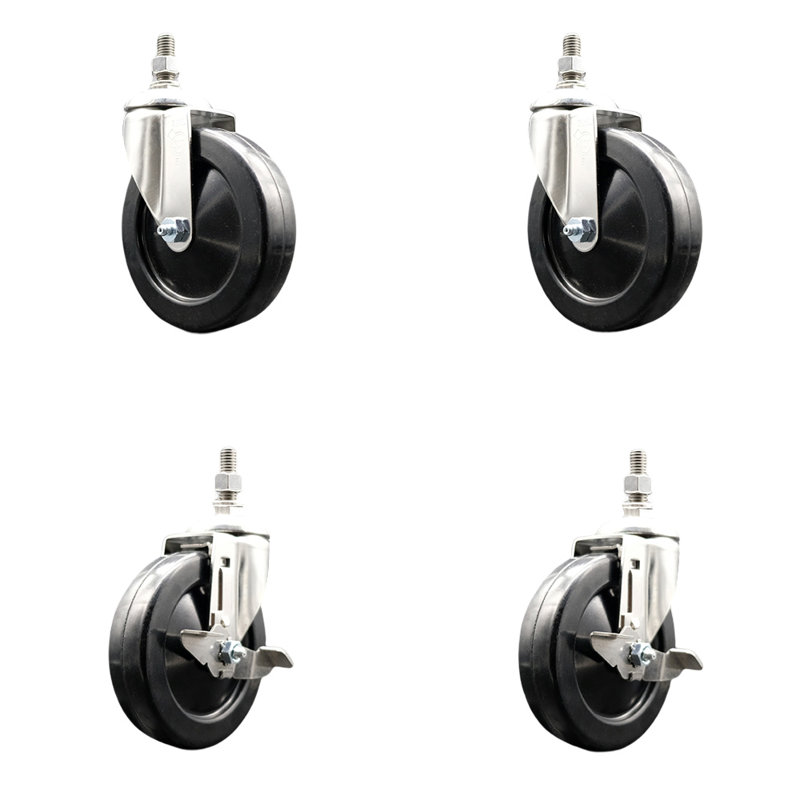 4 Piece Soft Rubber Swivel Caster Set