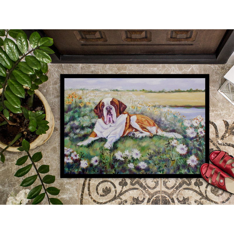 Paillasson d’extérieur à fleurs Saint-Bernard Westmont, 2 pi x 3 pi