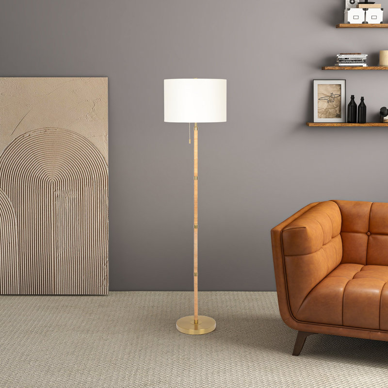 Lampe sur pied en rotin Stellar