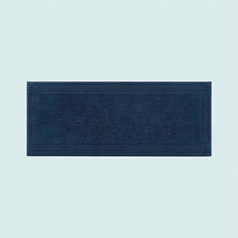 1 tapis de bain réversible 100% coton touffeté 3000 g / m², L 60 po x l 24 po, Marine