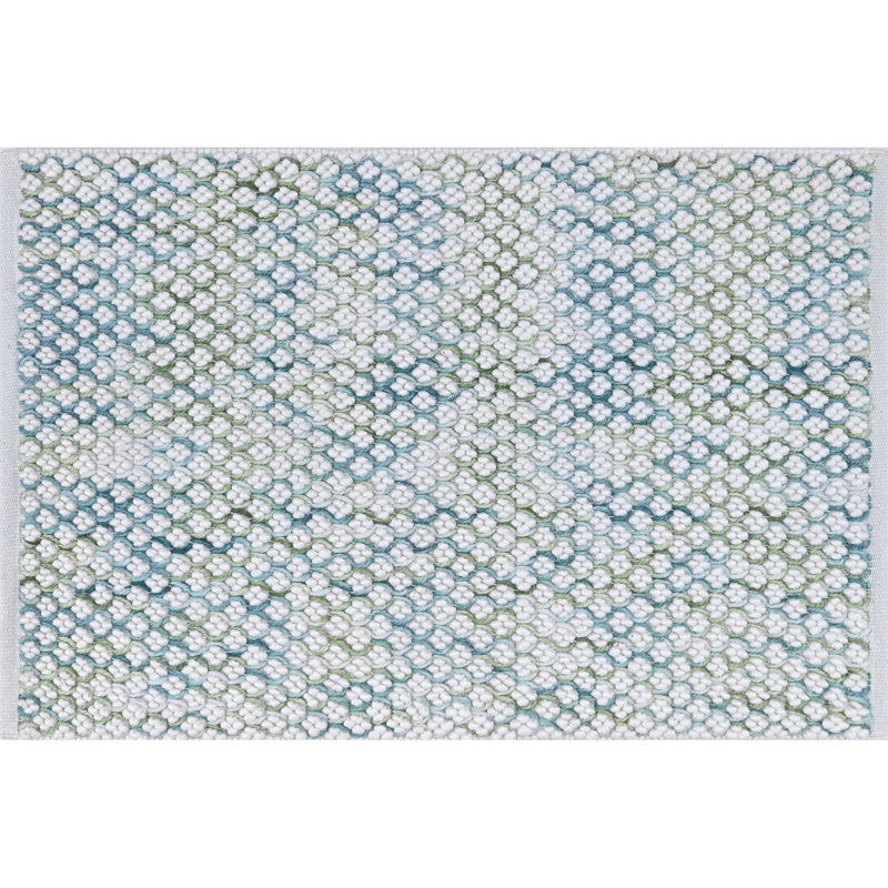 Global Recycled Standard Bubbles Hand-Woven Textural Loop Pile Recycled Rug Lagoon Blue, Rectangle 2' x 3'