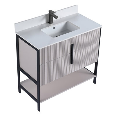  Serenity Modern Bathroom Vanity with White Stone Top