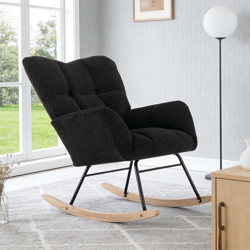 Chaise berçante Teddy, Noir