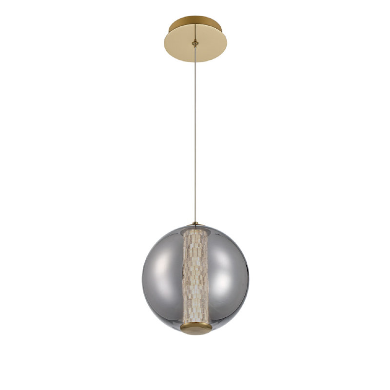 Atomo 1 Light Pendant in Chrome, Smoked, Gold