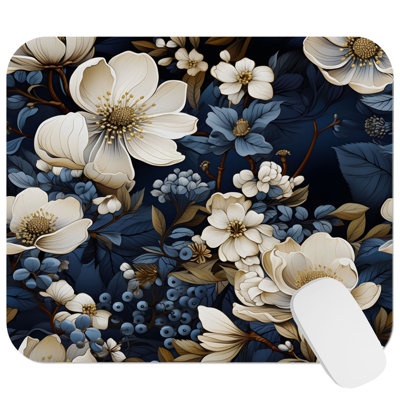 Floral Flowers XVIII Florals Cottage Gaming Cute Office Laptop Desk Pad Gift Mat Square Rectangle Non-Slip Mousepad