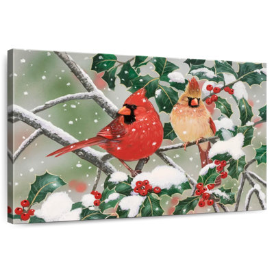 Snowy Perch Cardinals