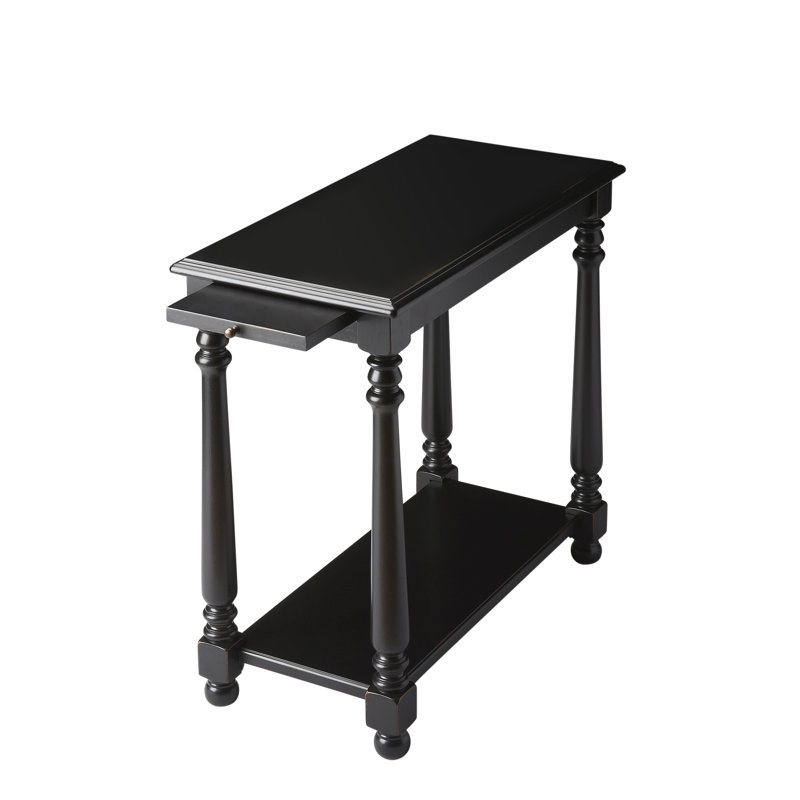 Devane CastleWood Side Table, Distressed Black Licorice