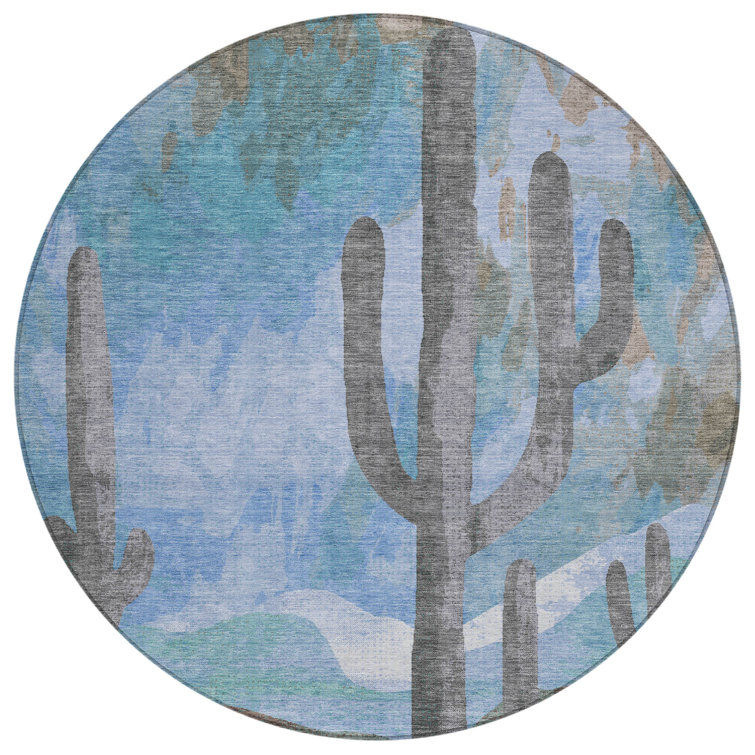 Machine Washable Indoor/Outdoor Braegger ACN2337 Botanical Rug