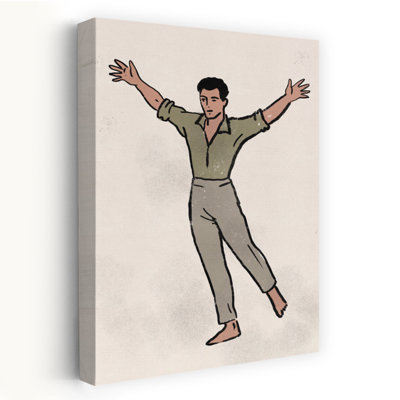 Joyeux danseur, art mural rétro classique élégant