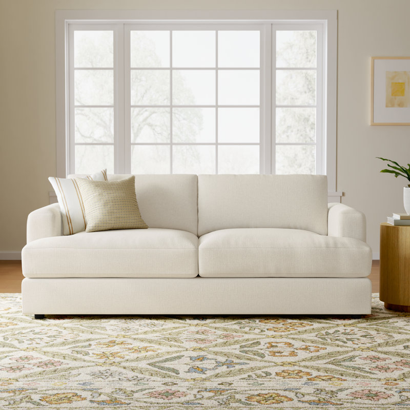 Cayden Upholstered 84'' Sofa, Conversation Pearl Basketweave