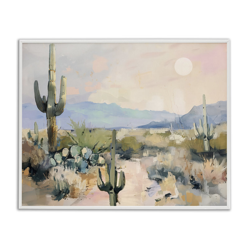 Désert des prairies avec art giclée de cactus, design par Annabelle Hall, H 16 po x l 20 po