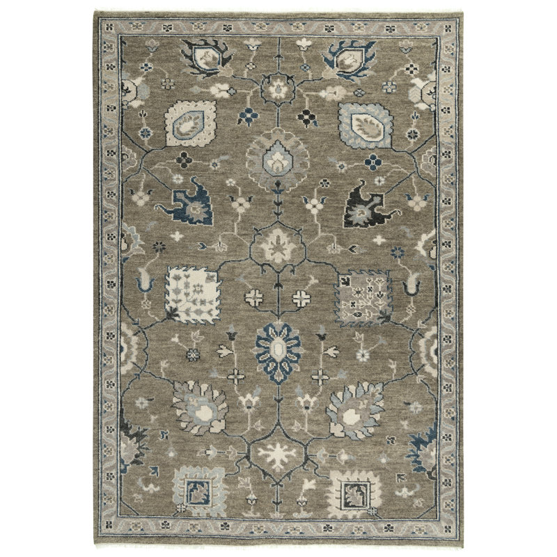 Tapis en laine noué à la main, Rectangle 2 pi x 3 pi