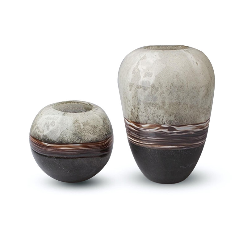 Dunsmuir Handblown Glass Ombre Round Table Vase Set