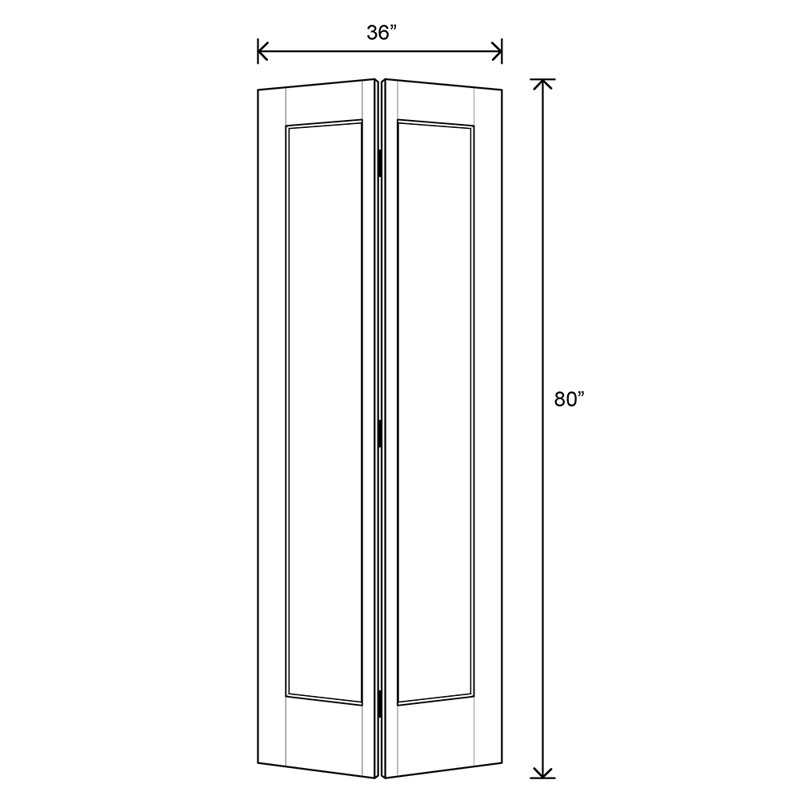 Paneled Manufactured Wood Primed Lincoln Park Interior Bi-Fold Door-36 x 80, 36" x 80"