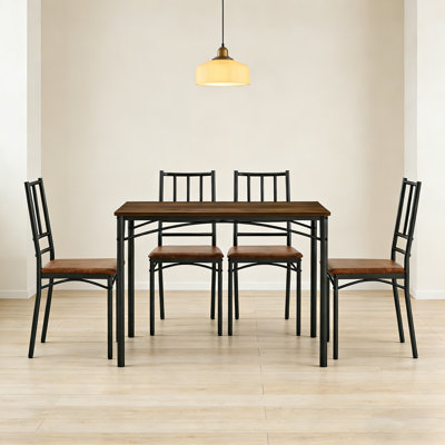 Ensemble de table de salle à manger 5 pièces avec 4 chaises