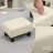 Ottoman Foot Rest, Small Linen Cube Stool for Living Room Entryway, Beige | Wood Frame | Lightweight-770192310