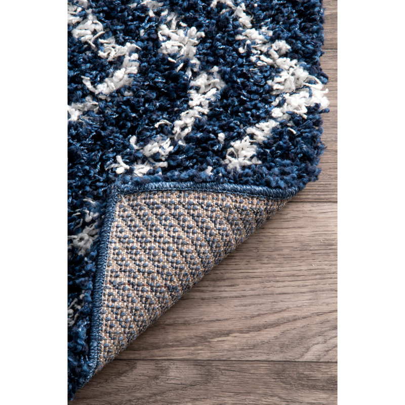Tapis bleu à poils longs Stainbrook, Rectangle 9 pi 2 po x 12 pi