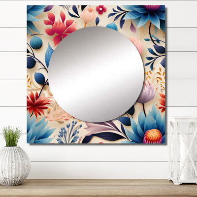 Miroir marocain à motif botanique