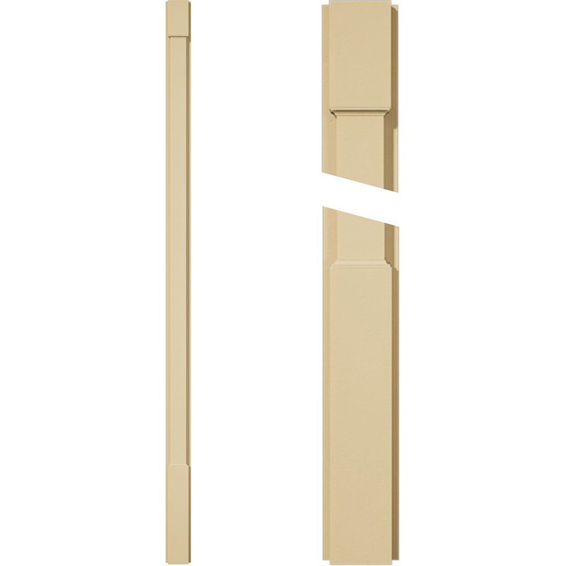 Signature en uréthane pilier uni avec chapiteau et base standard, l 4 po x H 90 po x P 2 po (la paire), la base peut être coupée jusqu'à 6 5/8 po, uréthane fraisé à haute densité, brun clair apprêté en usine, vendu par paire