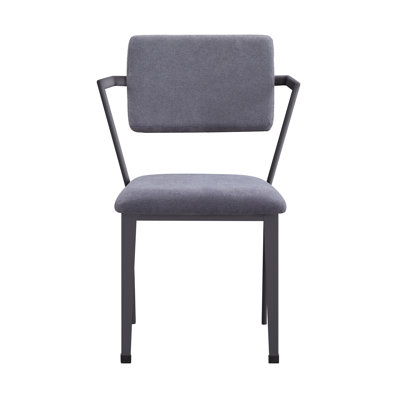 Cargo Gray Fabric & Gunmetal Finish Dining Chair ( Set Of 2)
