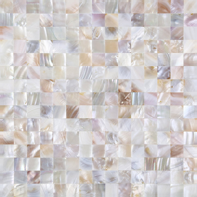 0.75" x 0.75" Grid Mosaic Wall Tile, Ivory