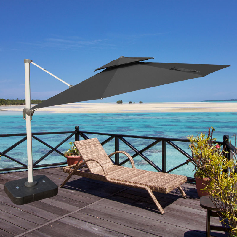 Parasol en porte-à-faux 137,8 po Jiaxian, Noir
