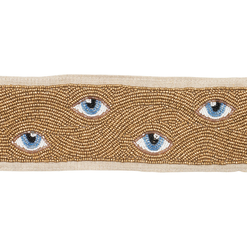 Tissu perlé Mind's Eye, Bleu/doré