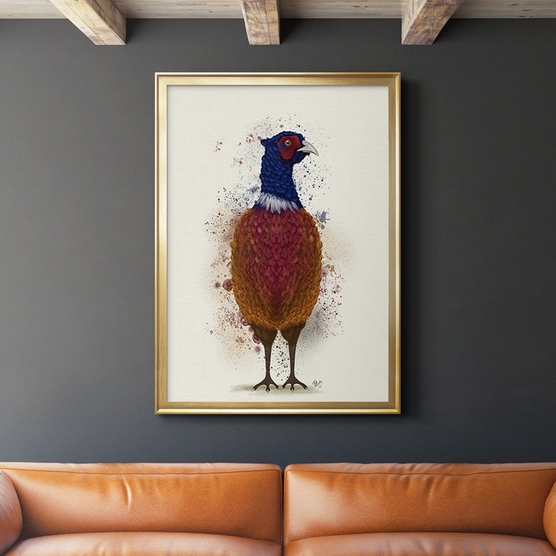 Pheasant Splash 3 - reproduction de cadre photo simple, Or, H 30,5 po x l 22,5 po x P 1 po