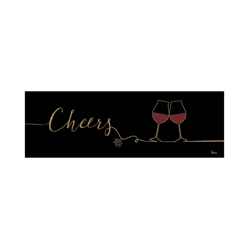 Underlined Wine On Black I by Veronique Charron - Wrapped Canvas Panoramic Painting, 30.48 cm H x 91.44 cm W x 1.91 cm D