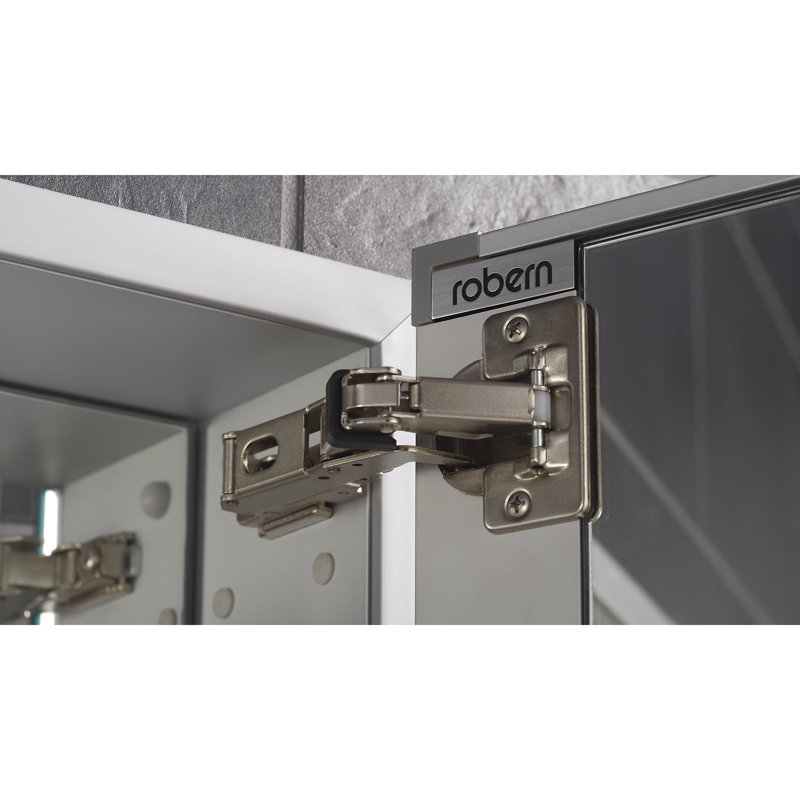 Pharmacie encastrable M Series avec 3 tablettes réglables, éclairage et prise électrique, Droite, 70 po x 15,25 po x 8 po